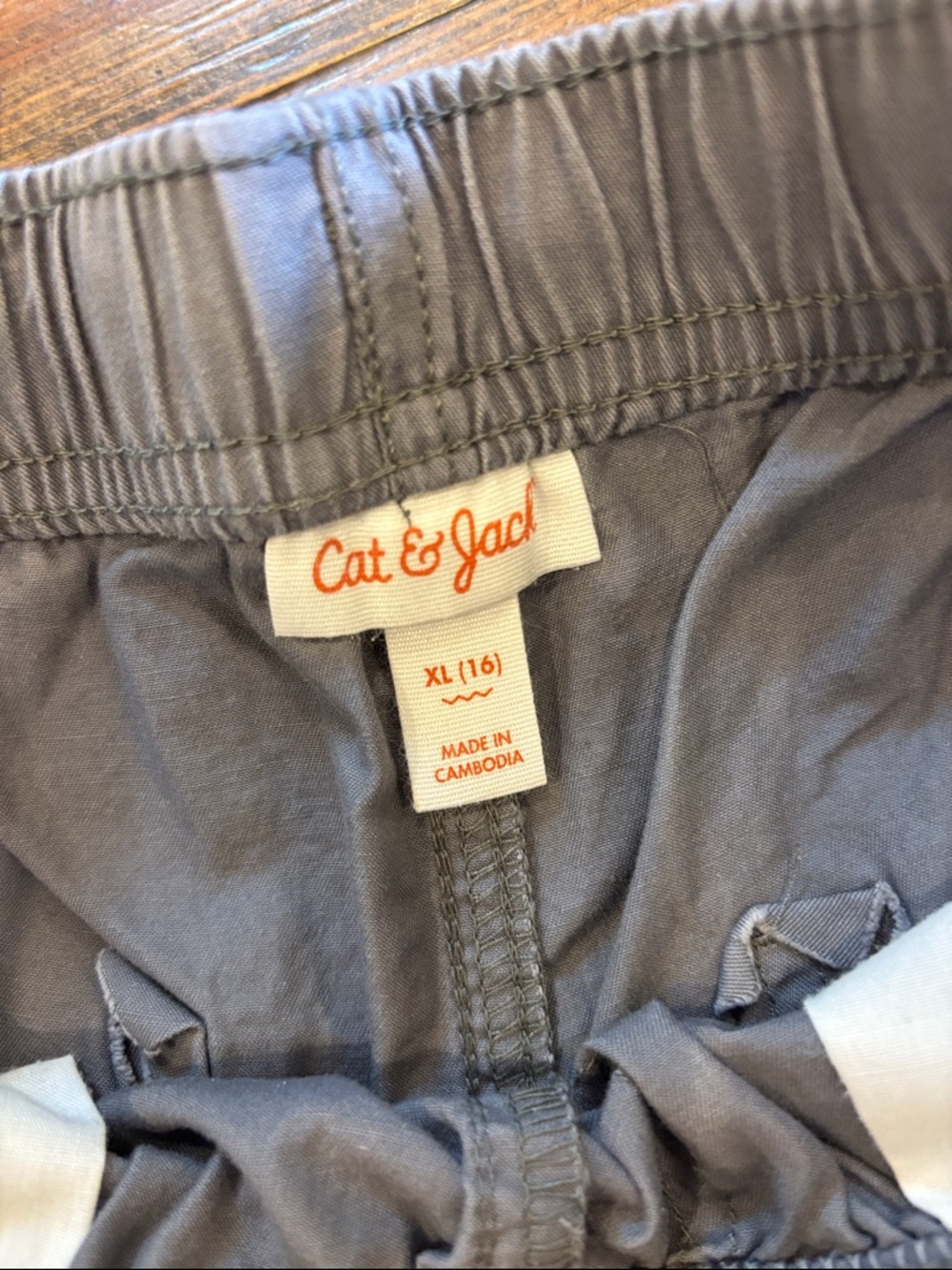 Cat & Jack Boys' Drawstring Shorts — Beige and Blue - Picture 2 of 7